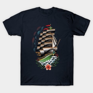 Traditional Tattoo Ship T-Shirt